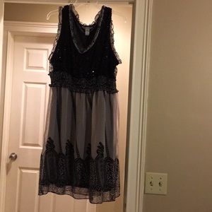 Black sequin top dress